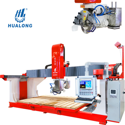 HUALONG-Maschinen HKNC-Serie Mehrzweckbrücke sah CNC-Steinschneidemaschine 5-Achsen für Granit-Marmorplatten-Arbeitsplatten